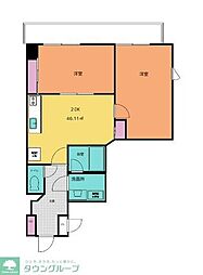 アロー芝山 2DKの間取図画像