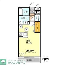 リヴィエール ワンルームの間取図画像