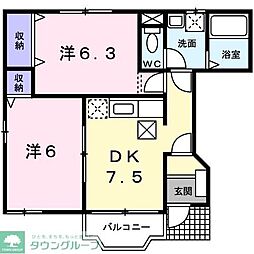 アンバローズ 2DKの間取図画像
