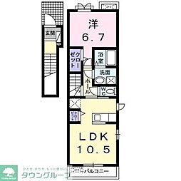 プルメリア 1LDKの間取図画像