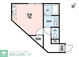 レジデンス新松戸 1Kの間取図画像