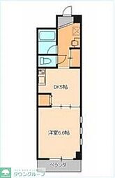 K-1HILL 1DKの間取図画像