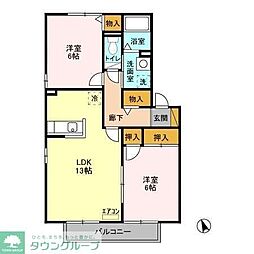 エスポワール 2LDKの間取図画像