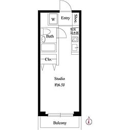 クレセントコート柏 ワンルームの間取図画像