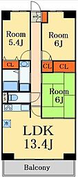 メゾンイソップ新松戸 3LDKの間取図画像