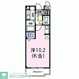 プリムローズ2 ワンルームの間取図画像