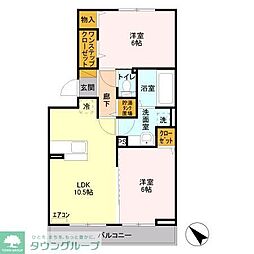 プレジール 2LDKの間取図画像