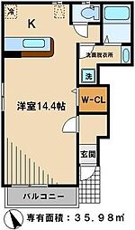 セピアコート ワンルームの間取図画像