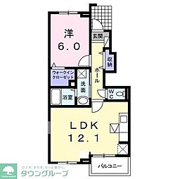ラ・オルタンシア 1LDKの間取図画像