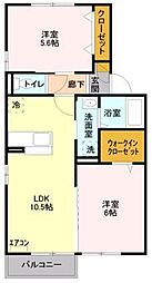 ヴァンヴェール 2LDKの間取図画像