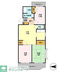 ジャスティス1番館 3LDKの間取図画像