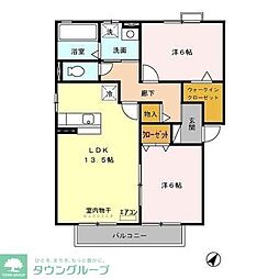 リビングタウン大金平A 2LDKの間取図画像