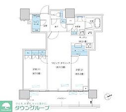 パークシティ柏の葉キャンパスザ・ゲートタワーウエスト 2LDKの間取図画像