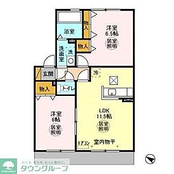 リビングタウンみずきA 2LDKの間取図画像
