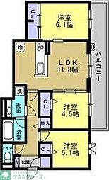 グランドフォレスト 3LDKの間取図画像