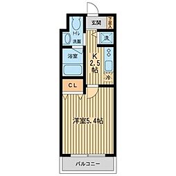 S-FORT西船橋 ワンルームの間取図画像