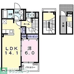 リヴェールヴィラ1 1LDKの間取図画像