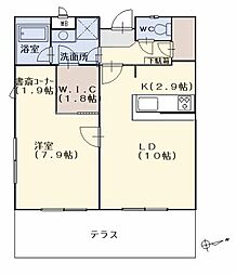 メイクスF 1LDKの間取図画像