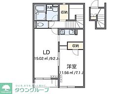 クレイノＫＥＥＰ　ＮＥＸＴVI 2階1LDKの間取り