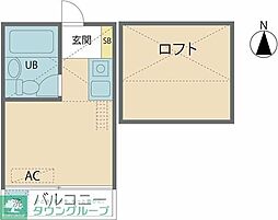 オリス田無南 2階ワンルームの間取り
