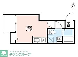 Grandir 1階ワンルームの間取り