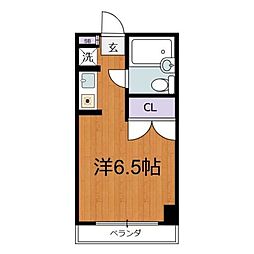 宮澤ビル 4階1Kの間取り