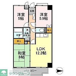 エスポワール小金井 3LDKの間取図画像