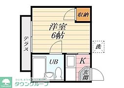 泉町ハイツ 1Kの間取図画像