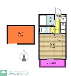 めぞんるみえる 1Kの間取図画像