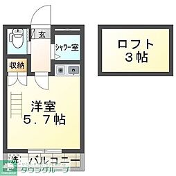 Mアルヴェリーノ ワンルームの間取図画像