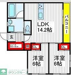 View新小平 2LDKの間取図画像