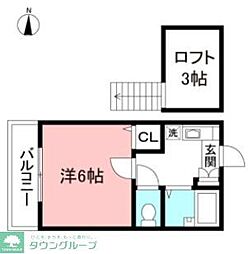 ドリームハイツ ワンルームの間取図画像