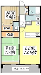 アビタシオン 2LDKの間取図画像