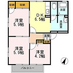 エクセル・岸A 3Kの間取図画像
