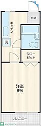 プチシャトー 1Kの間取図画像