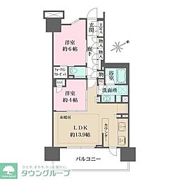 ザ・パークハウスひばりが丘 2LDKの間取図画像