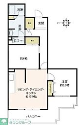 UR都市機構コーポレート中清戸1 2LDKの間取図画像