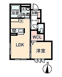 No.FLAT 1LDKの間取図画像