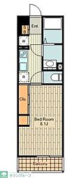 リブリ・恋ヶ窪 1Kの間取図画像