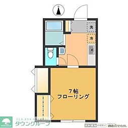 ガリュウコート 1Kの間取図画像
