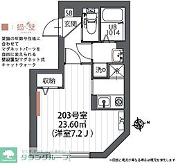 リバース武蔵小金井 ワンルームの間取図画像