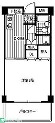 フェアリー小平 1DKの間取図画像