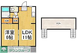 ホワイトハイム.L 1LDKの間取図画像