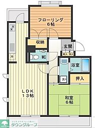 ヴィラ・ウィステリア 2LDKの間取図画像