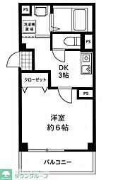 武蔵関パークマンション 1Kの間取図画像