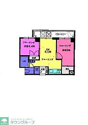 エル・パーシモン 2DKの間取図画像