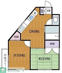コーポルモト 2DKの間取図画像