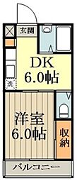 チクマコーポ 1Kの間取図画像