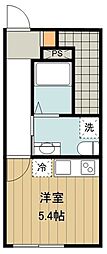 CrownCrest ワンルームの間取図画像