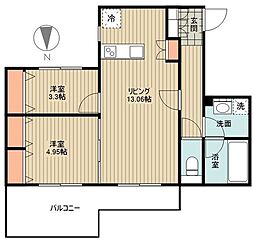 オータムコート 2LDKの間取図画像